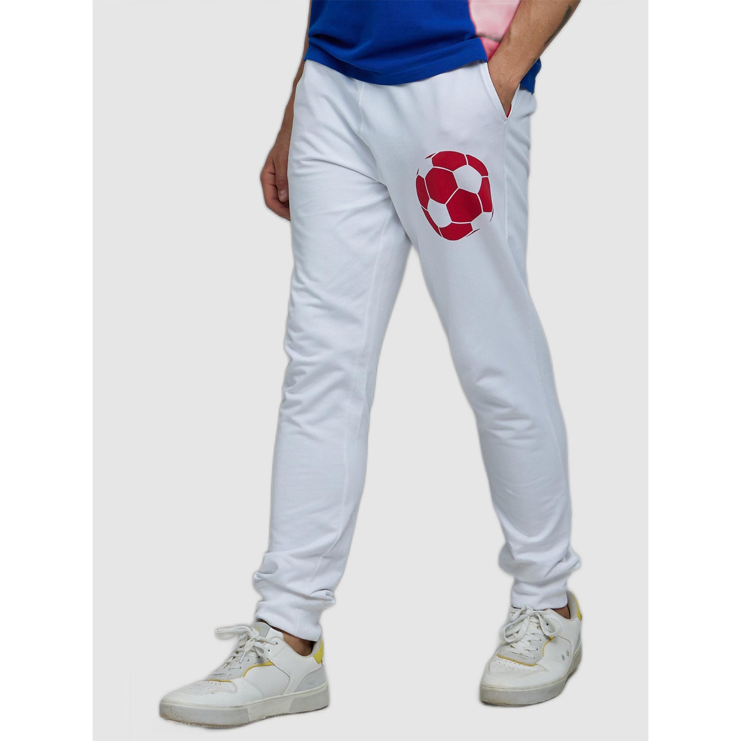FIFA - White Cotton Regular Fit Sports Joggers (LCEFIFAJG2)