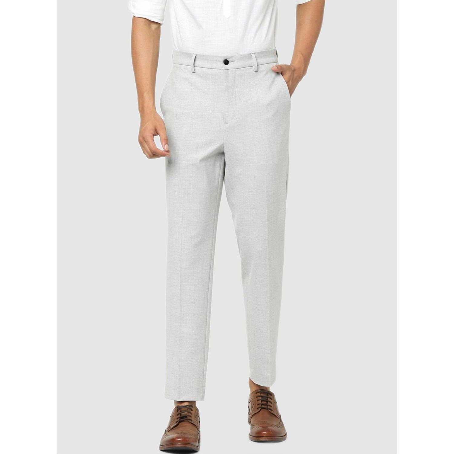 Off White Regular Fit Solid Trousers (Various Sizes)