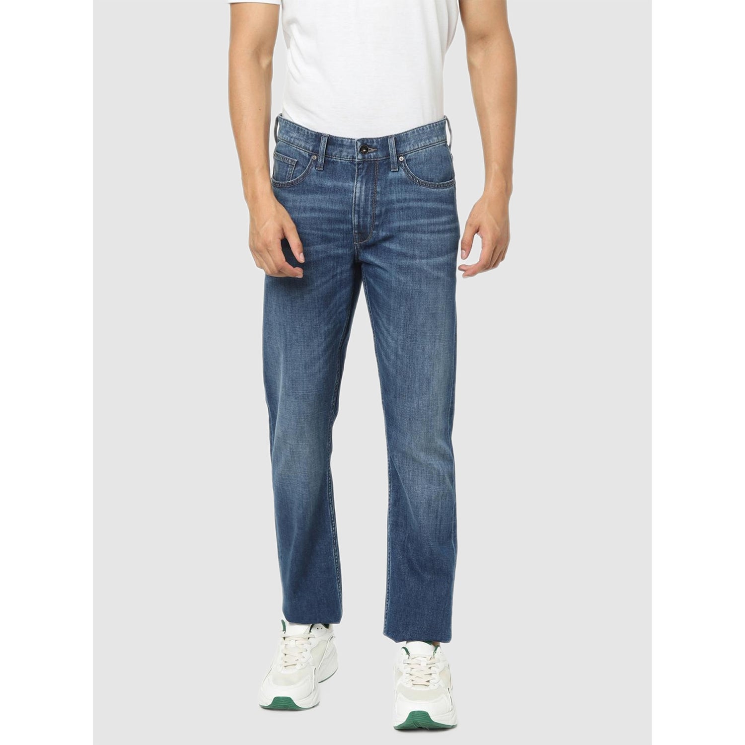 Italian Premium Soft Touch Blue Straight Fit Jeans (COSOFT)