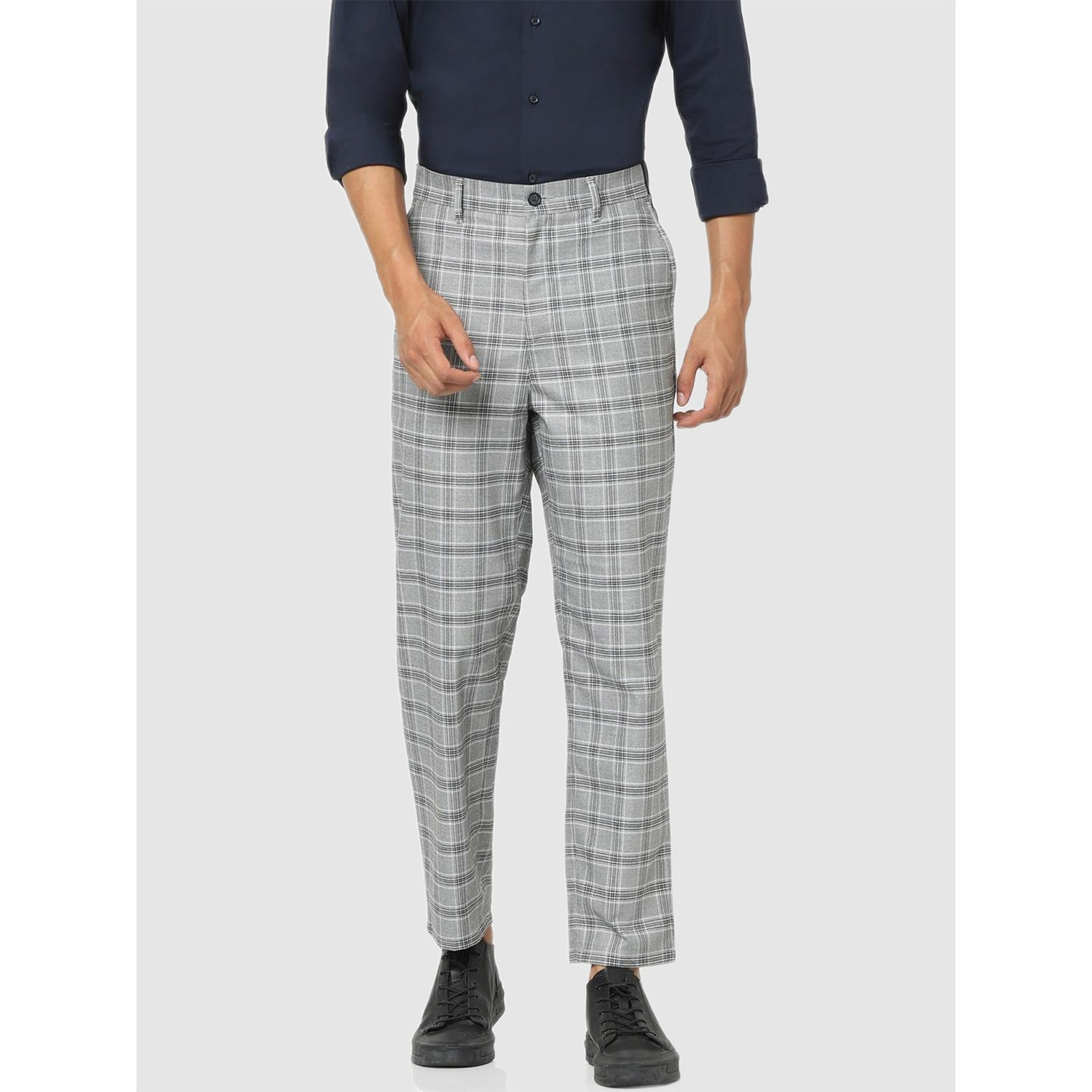 Grey Checks Regular Fit Trousers (Various Sizes)