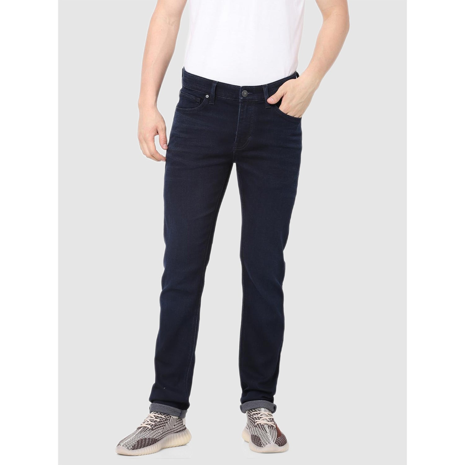 Dark Blue Stretchable Straight Fit Jeans (BOVERDYEIIN25)