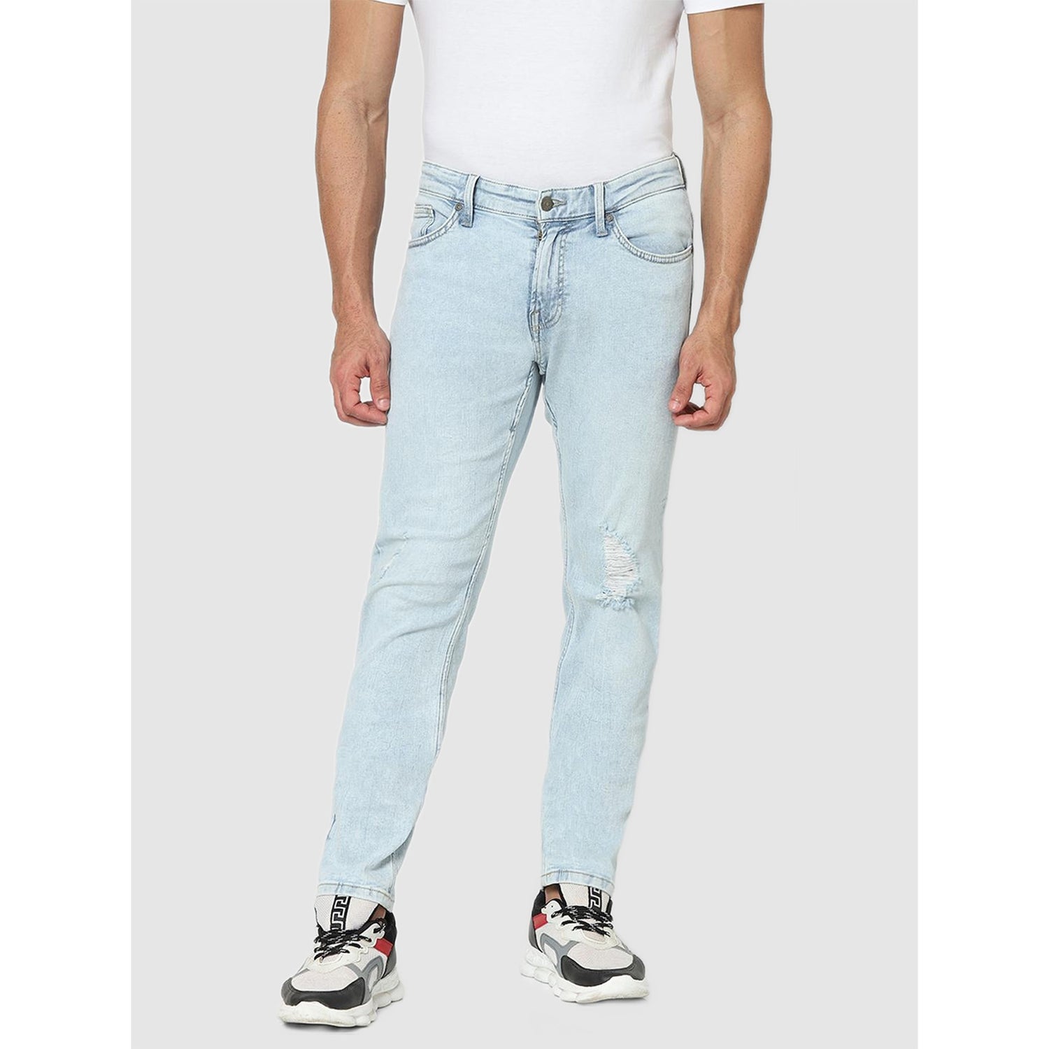 Blue Slim Fit Mildly Distressed Heavy Fade Jeans (BODESTROYS)