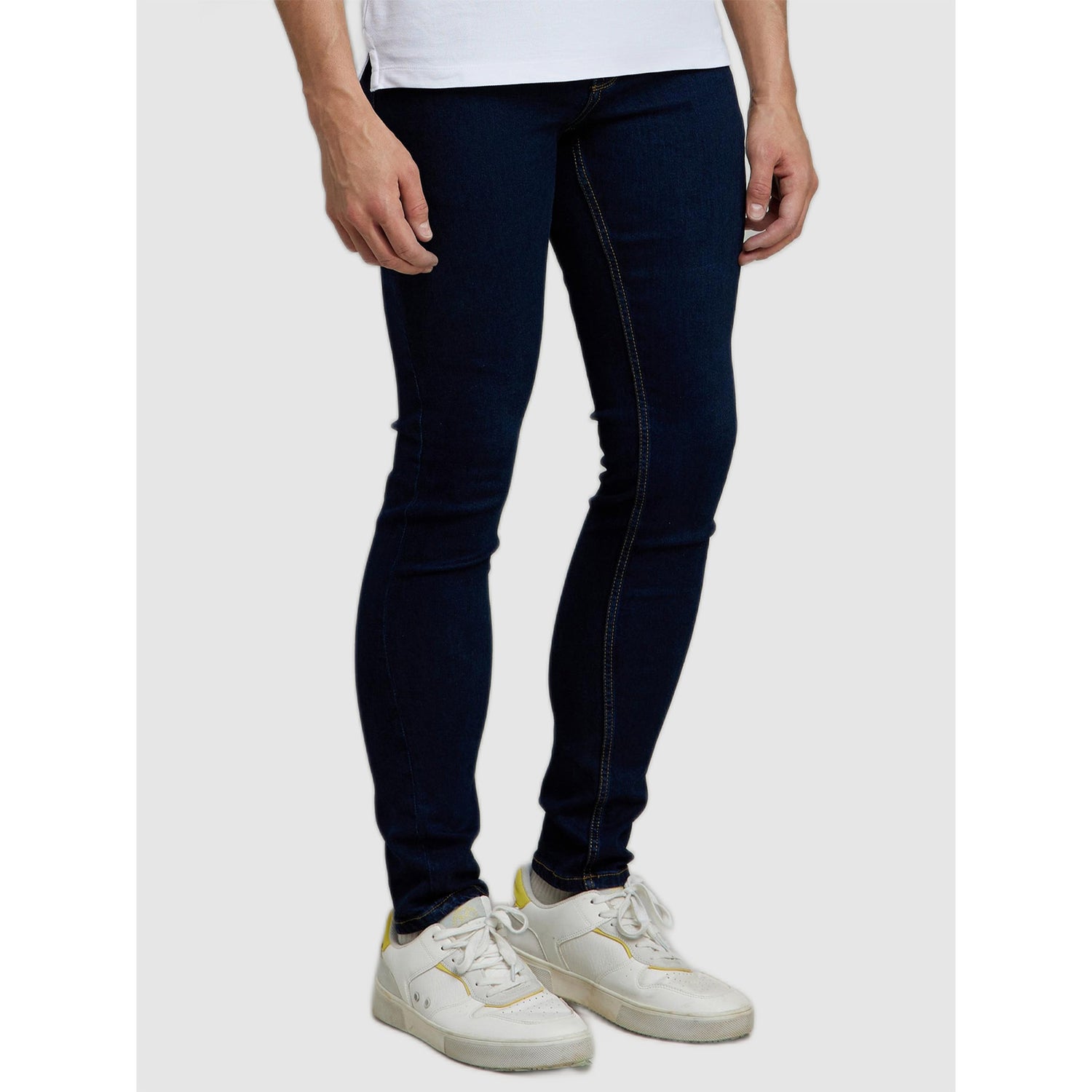 Navy Blue Cotton Jean Skinny Fit Heavy Fade Stretchable Jeans (COENTRY1)