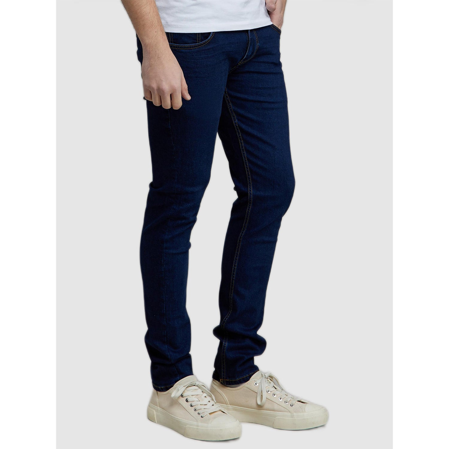 Navy Blue Jean Cotton Regular Fit Stretchable Jeans (COECODARK225)