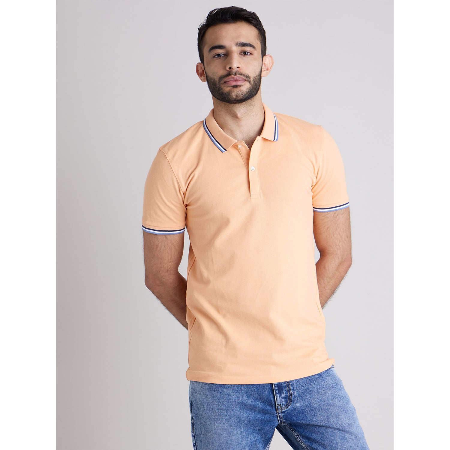 Pink Solid Short Sleeve Polo T-Shirt