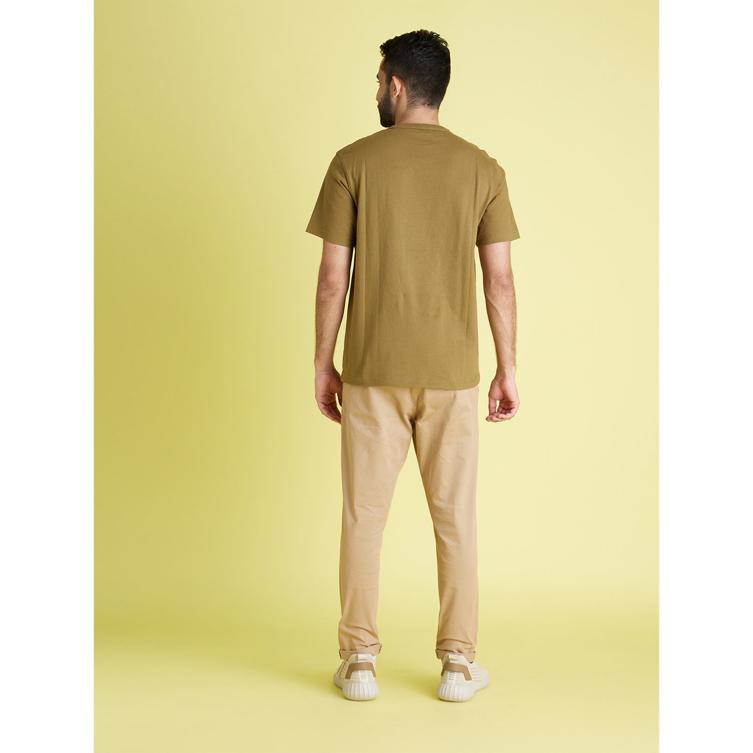 Men Solid Brown Short Sleeve T-shirt (Various Sizes)