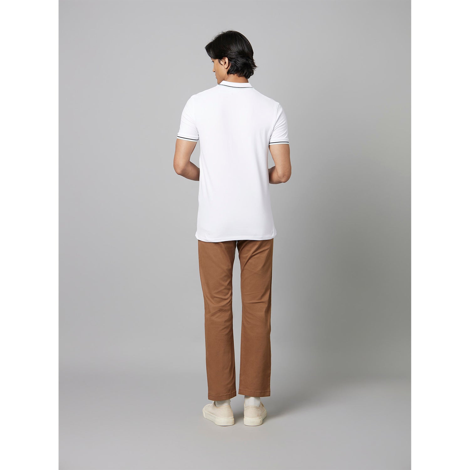Brown Regular Fit Cotton Chinos Trousers (TOHENRI)