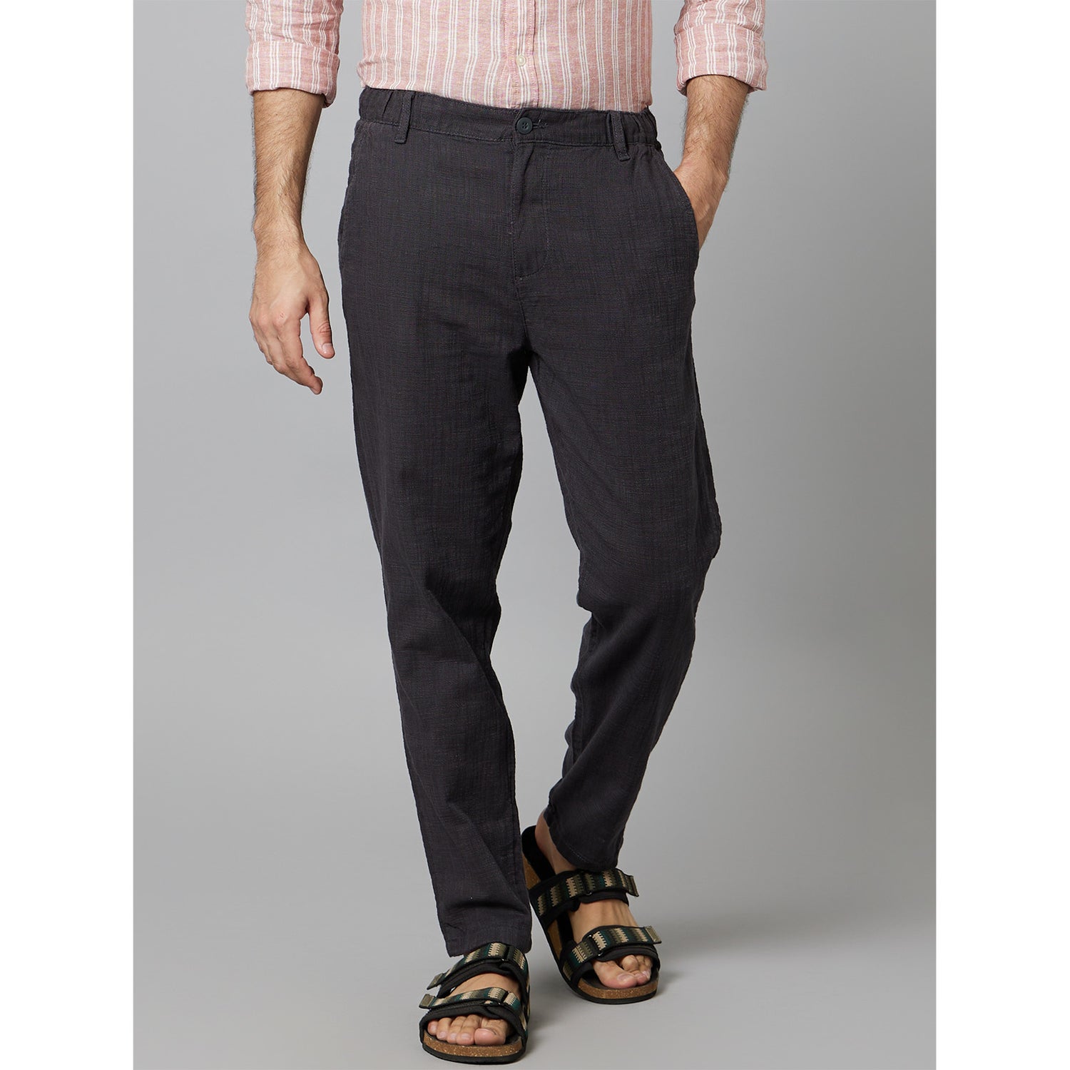 Mens Charcoal-Grey Solid 24 Hr Pant (Various Sizes)