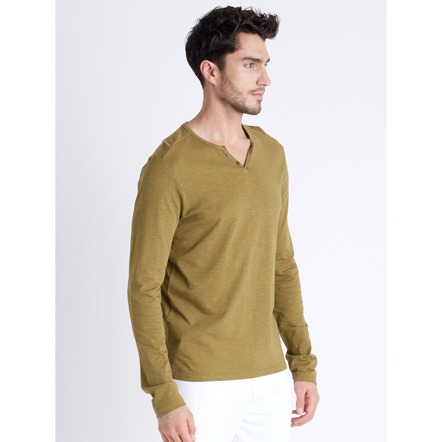 Men Solid Brown Long Sleeve T-shirt (Various Sizes)