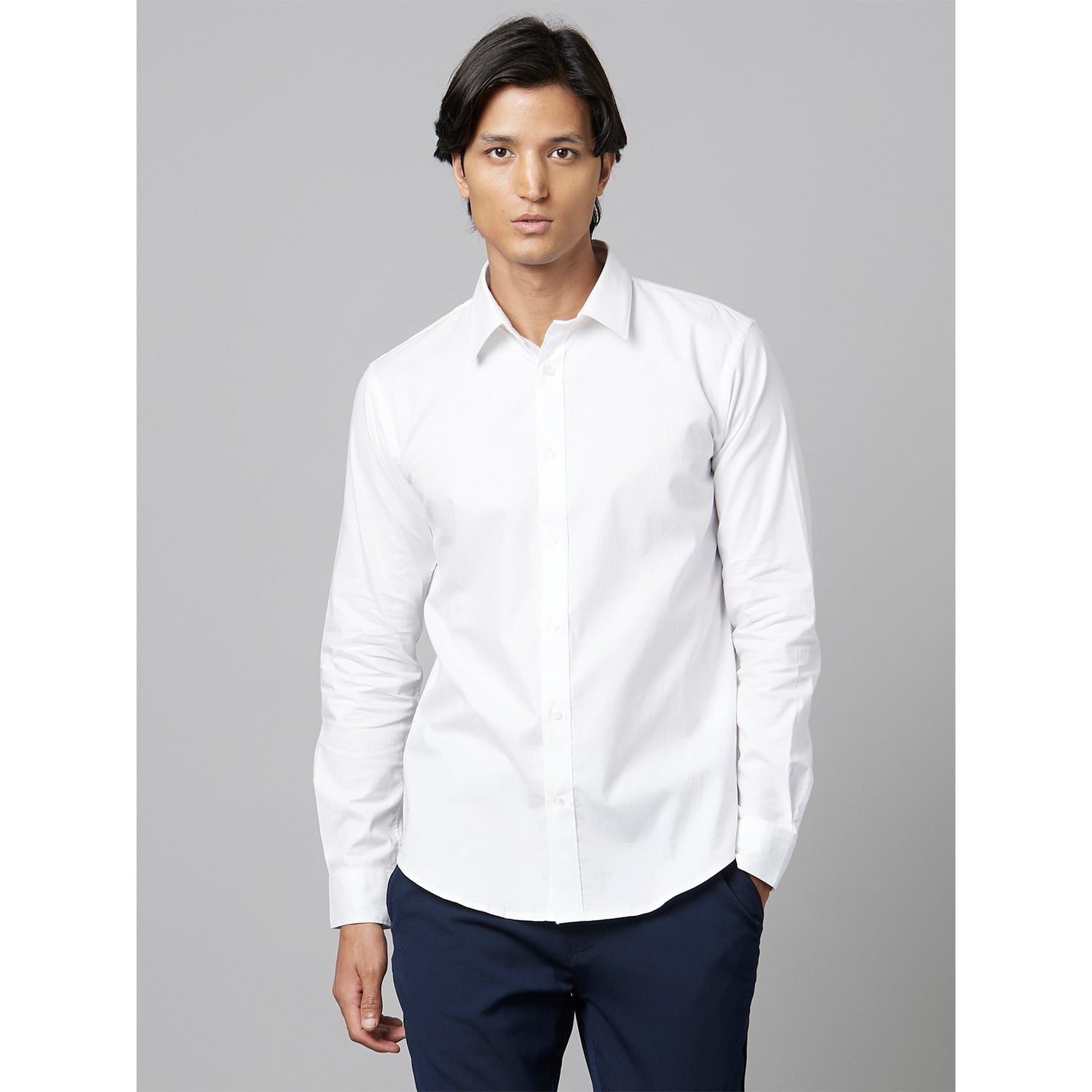 White Classic Formal Cotton Shirt (MASANTAL6)