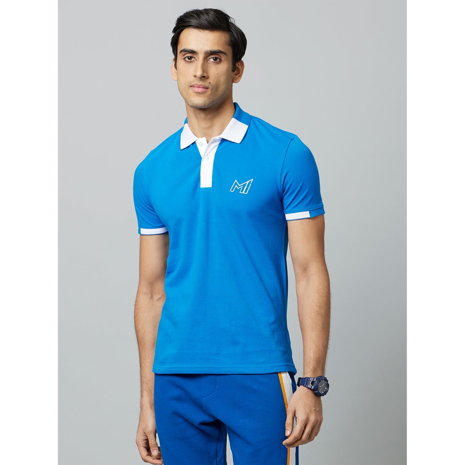 Mumbai Indians - Blue Polo Collar Cotton T-shirt (LCEMIPOLO2)