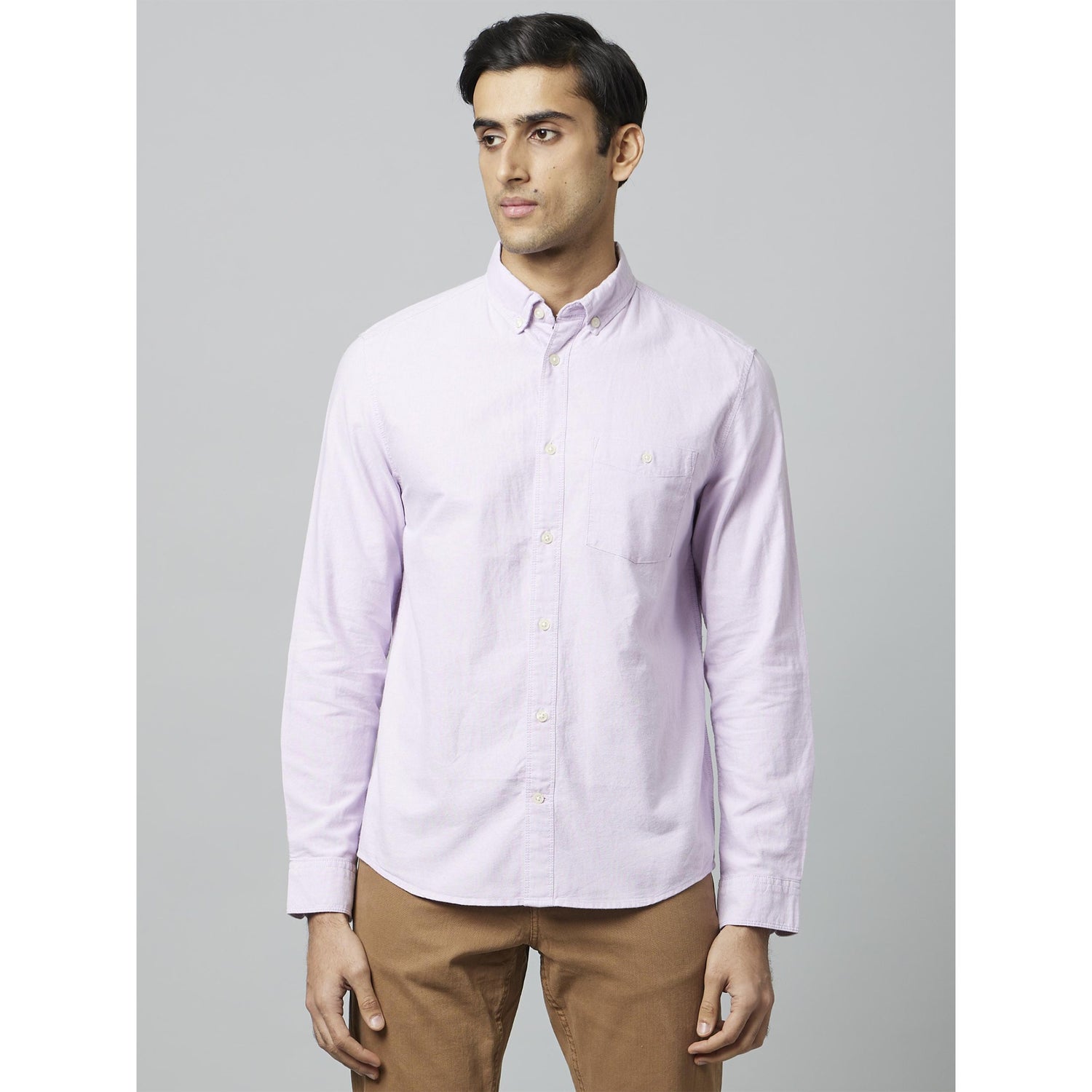 Oxford Solid Lavender Long Sleeves Shirt