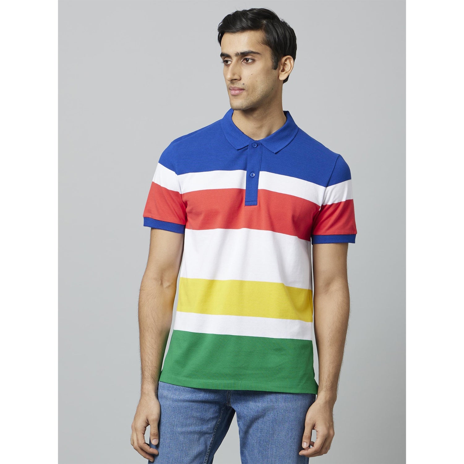 Striped Multi Short Sleeves Polo