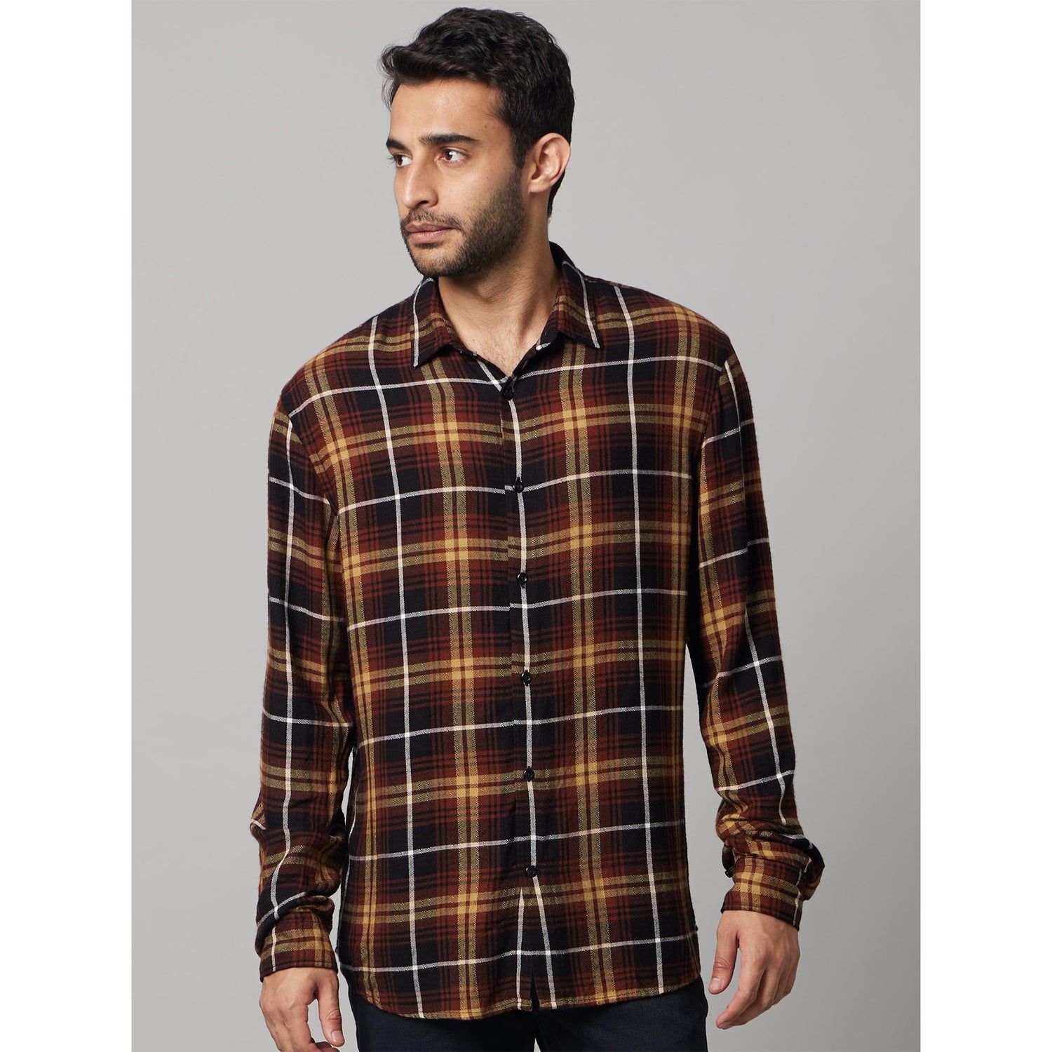 Soft Touch Checked Multi Long Sleeves Shirt