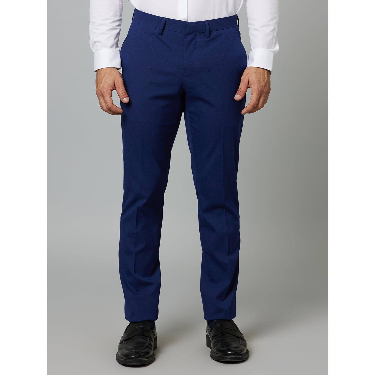 Blue Colored Mid-Rise Slim Fit Formal Trousers (BOAMAURY1)