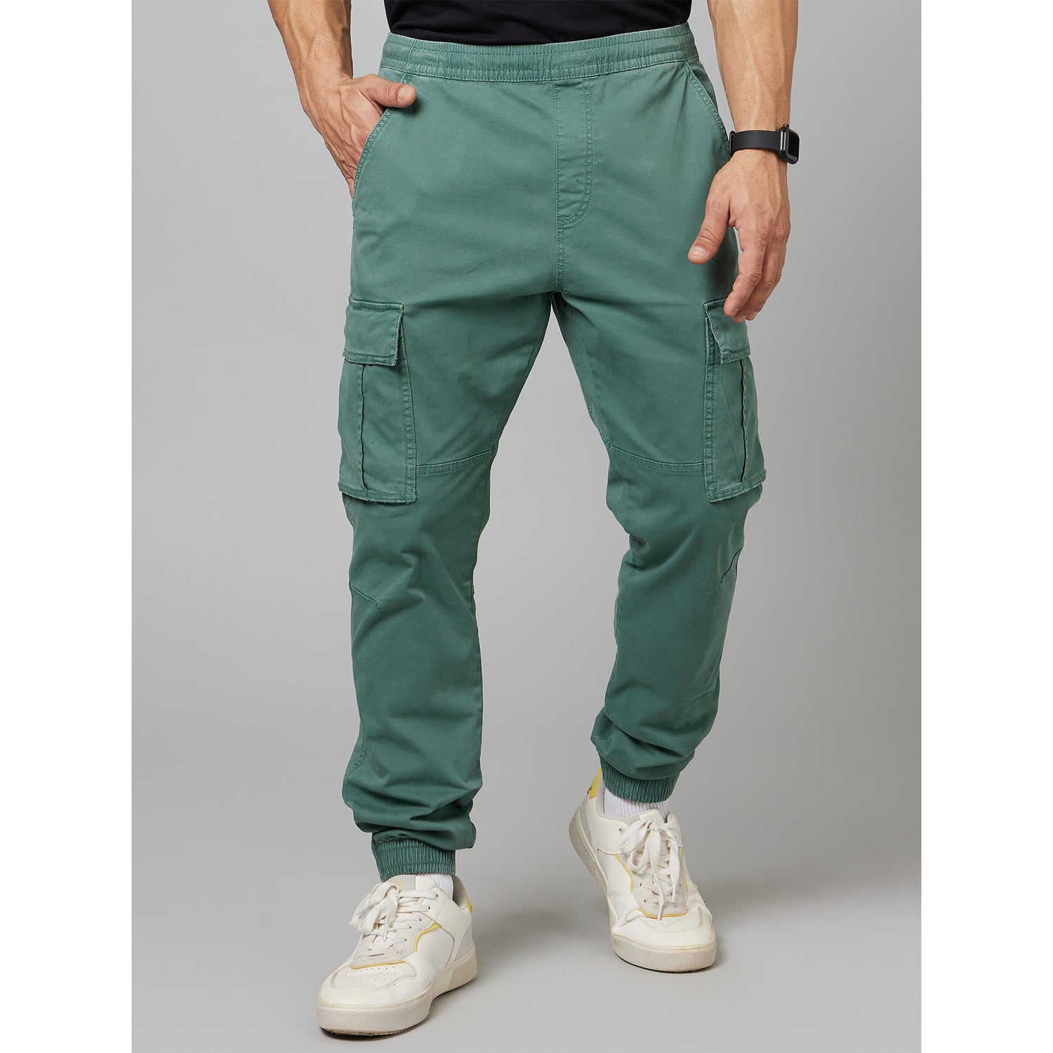 Green Cotton Cargos Trousers (DOCAR)