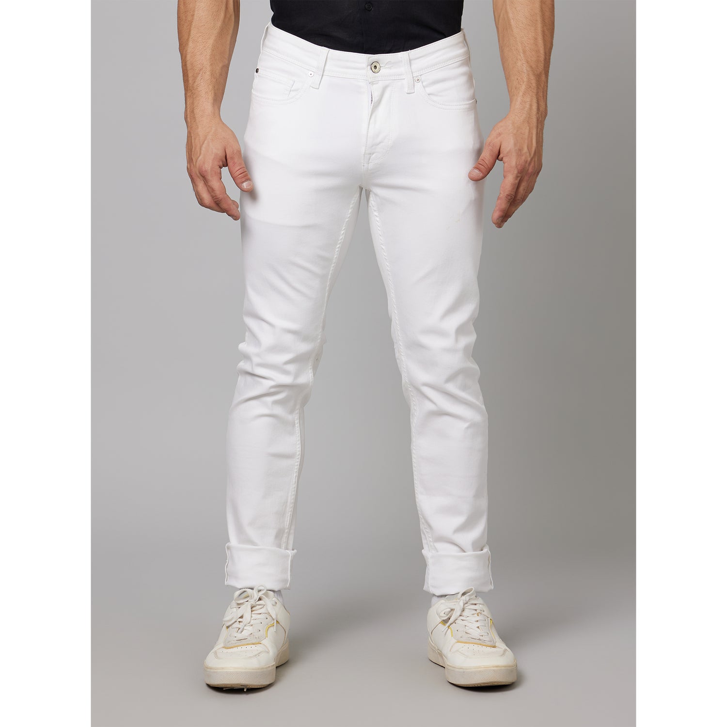 White Cotton Stay Denim Jeans (ANOWHITEIN25)