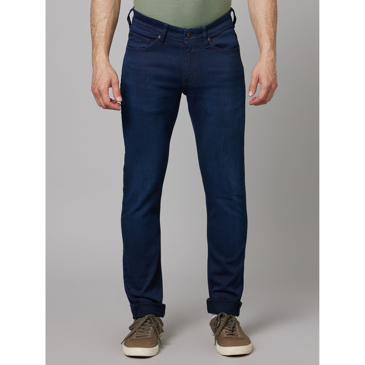 Navy Cotton Italian Premium Denim Jeans (VOTEN)