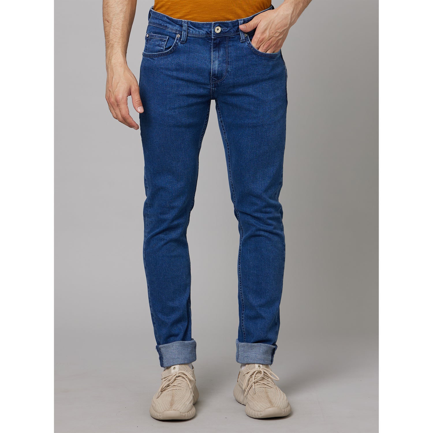 Navy Blue Stretchable Jeans (COECOSTONE125)