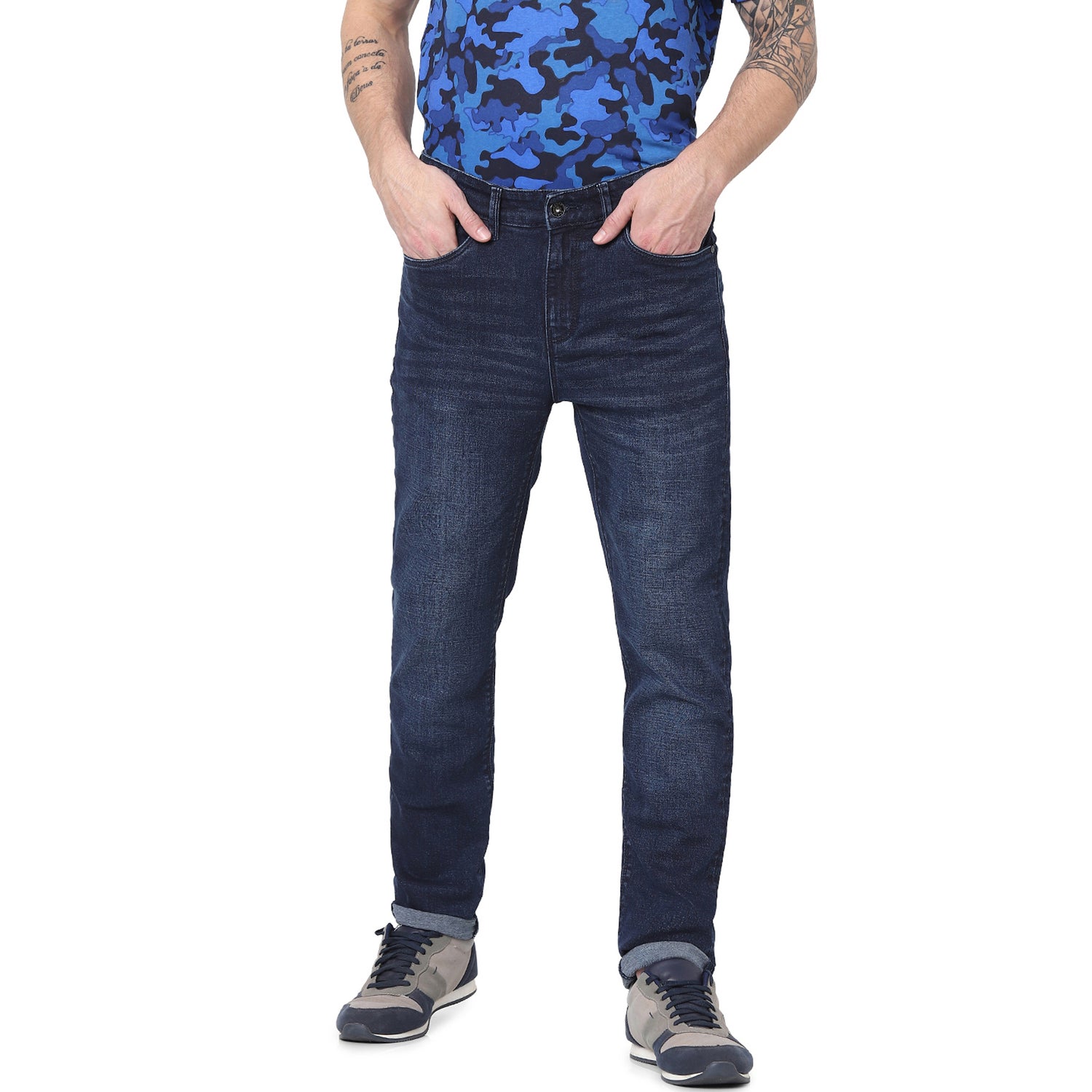 Blue Slim Fit Light Fade Stretchable Jeans (BONEW1)