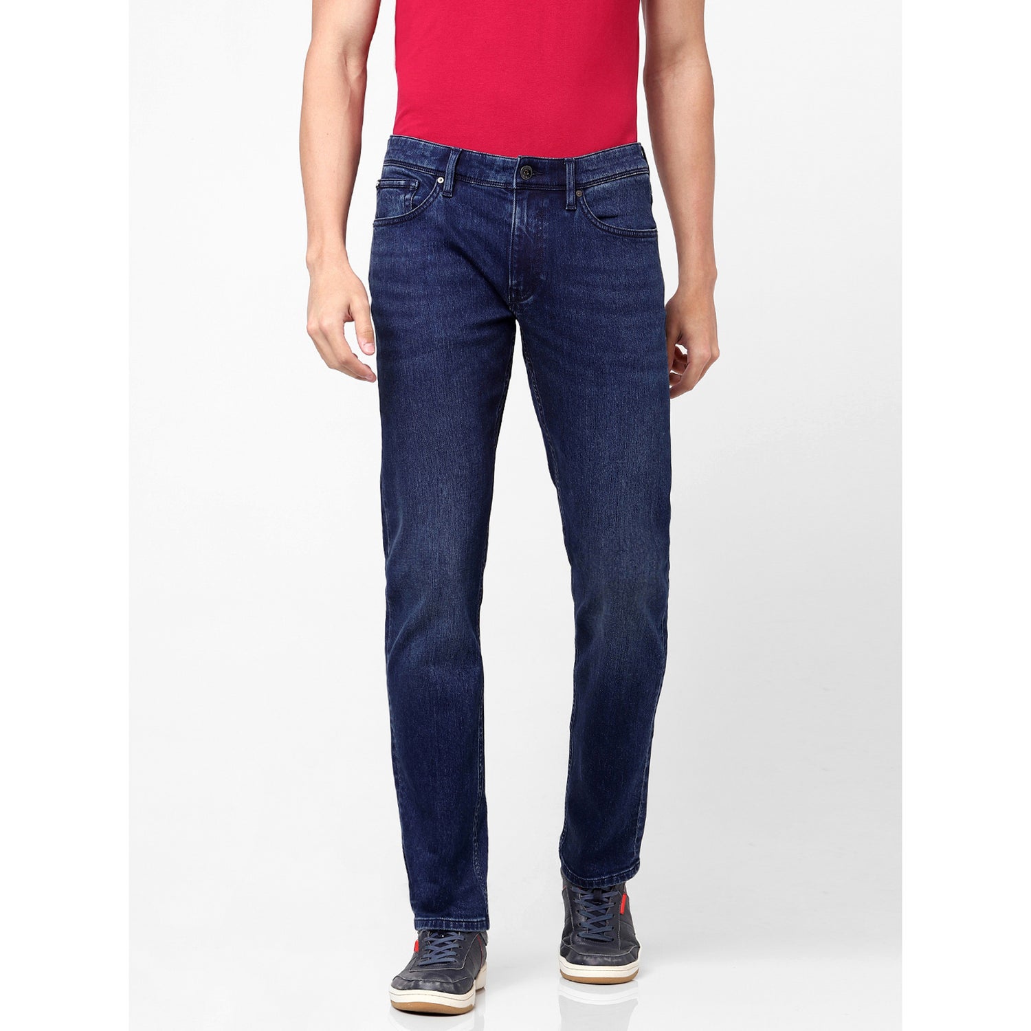 Blue Straight Fit Light Fade Jeans (BOVIBE)