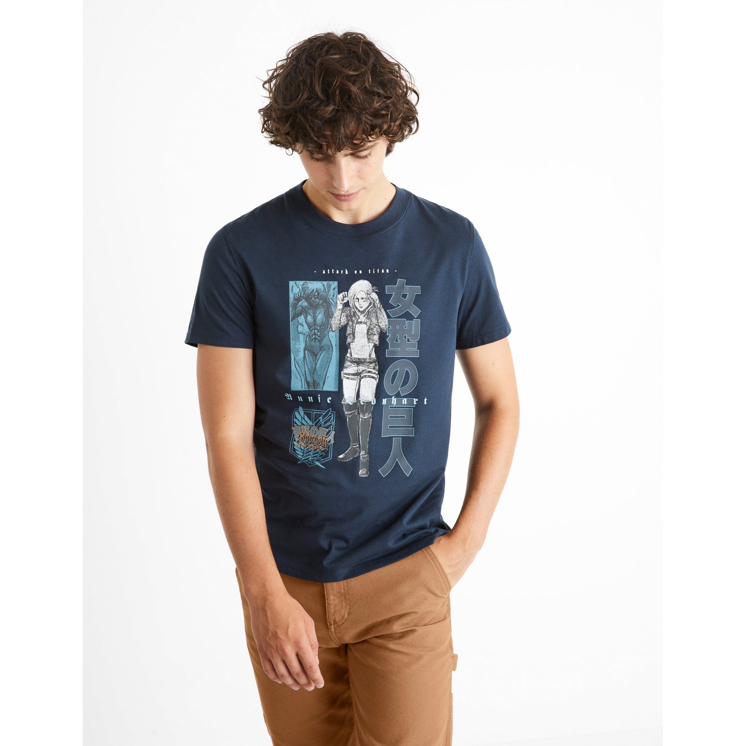 Attack on Titan - Navy Printed Tshirt (LCEAOT1)