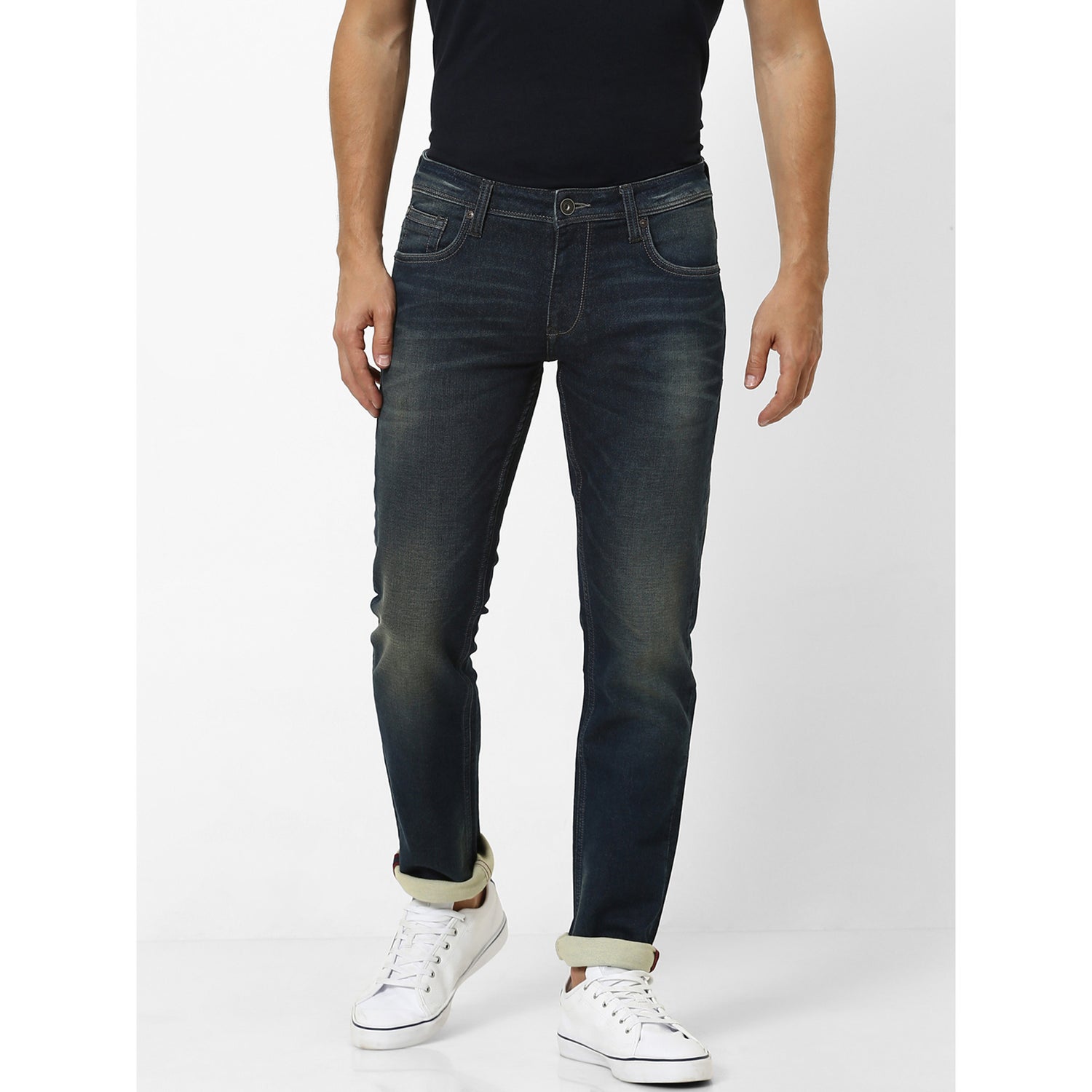 Blue Slim Fit Mid-Rise Clean Look Stretchable Jeans (LOKRAW25I)