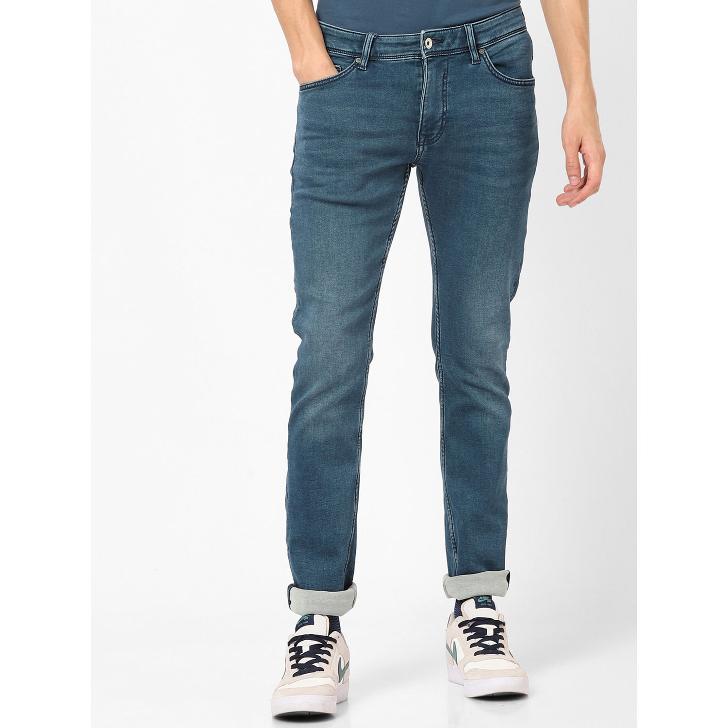 Blue Slim Fit Mid-Rise Clean Look Jeans (ROKREEN25)