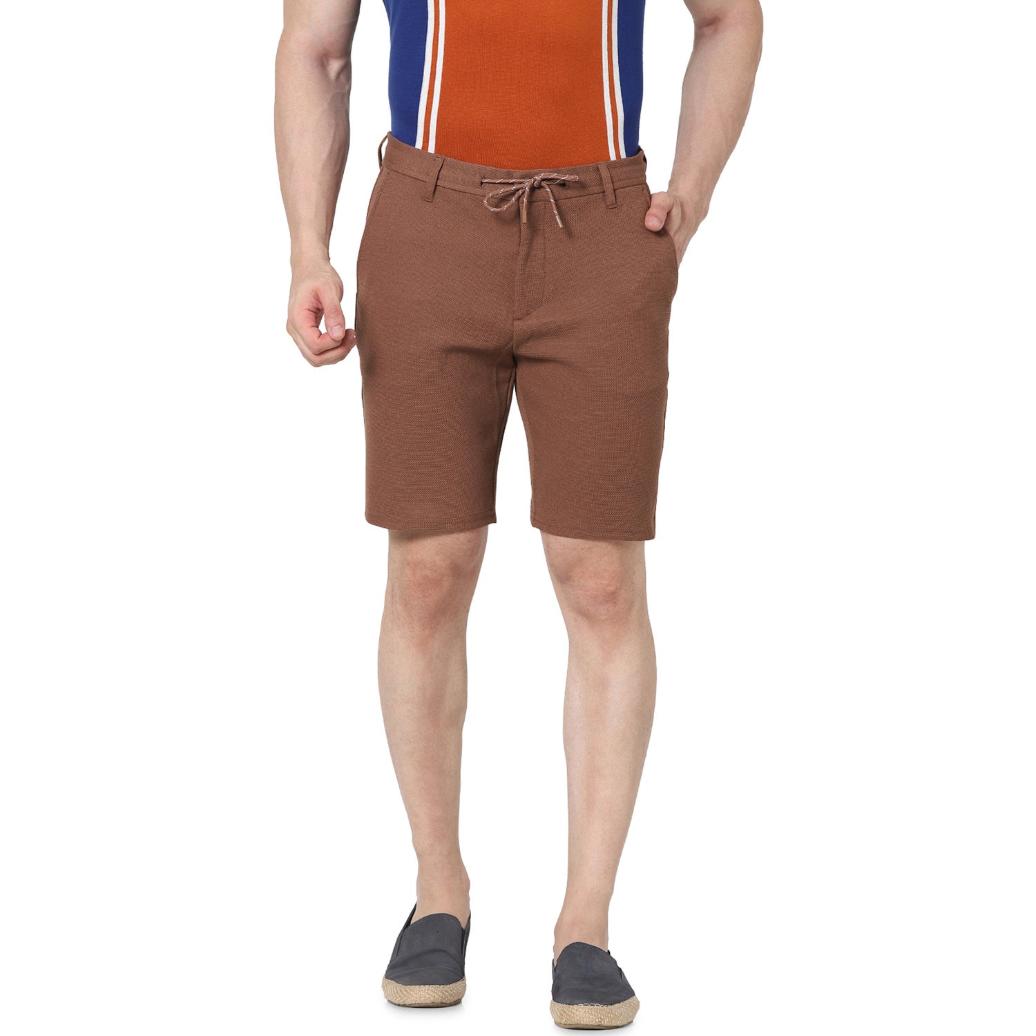 Brown Regular Fit Knitted Shorts (TOPIQUEBM)