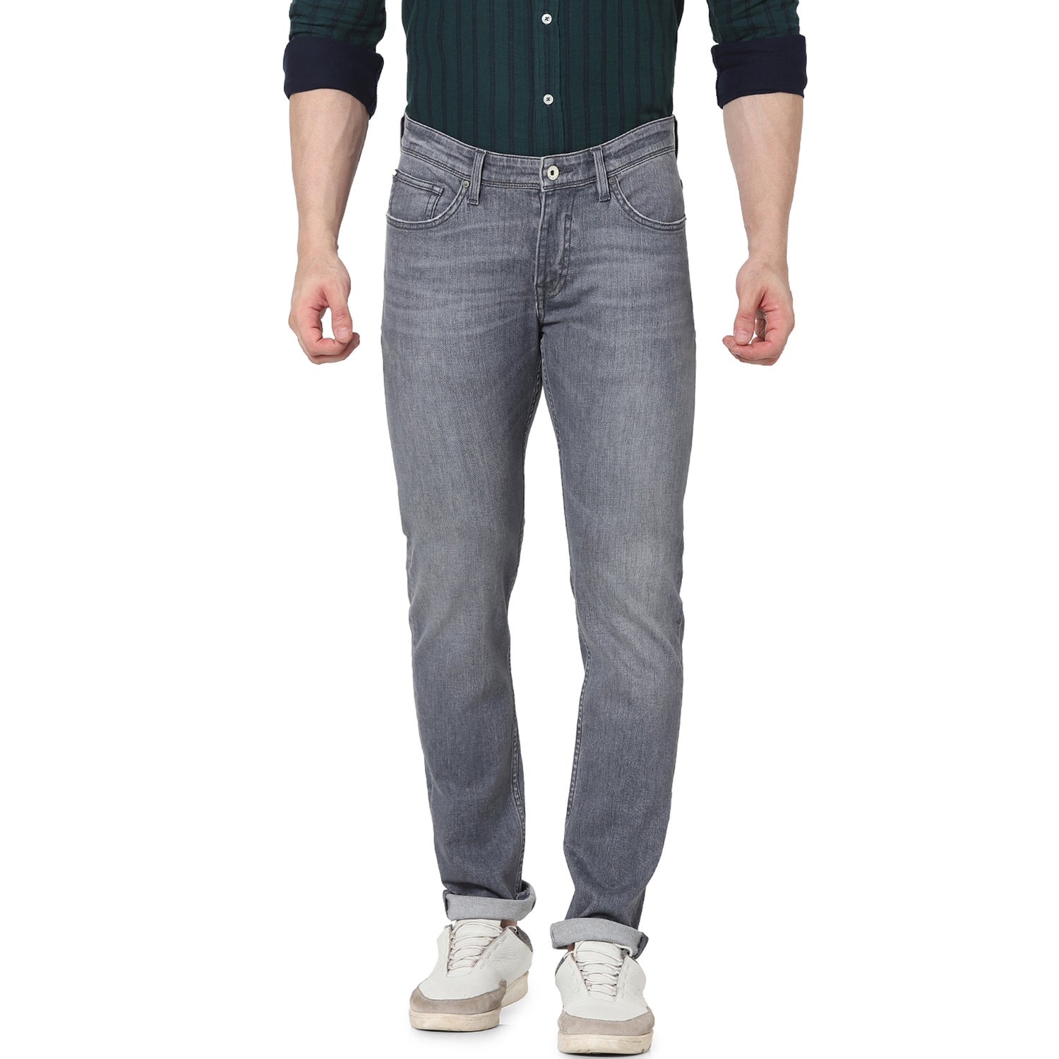 Grey Slim Fit Light Fade Jeans (VOCANDI3)