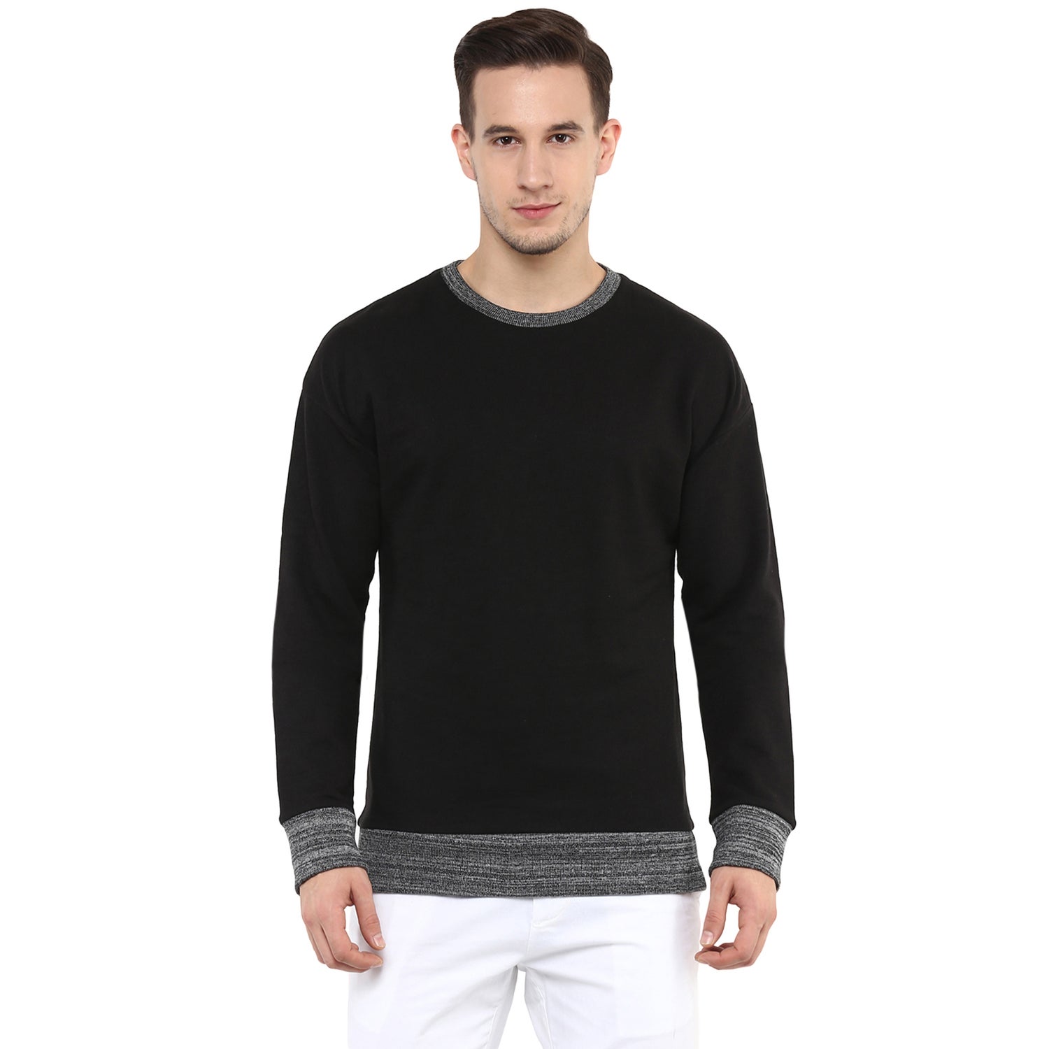 Black Solid Sweatshirt (JESLUB)