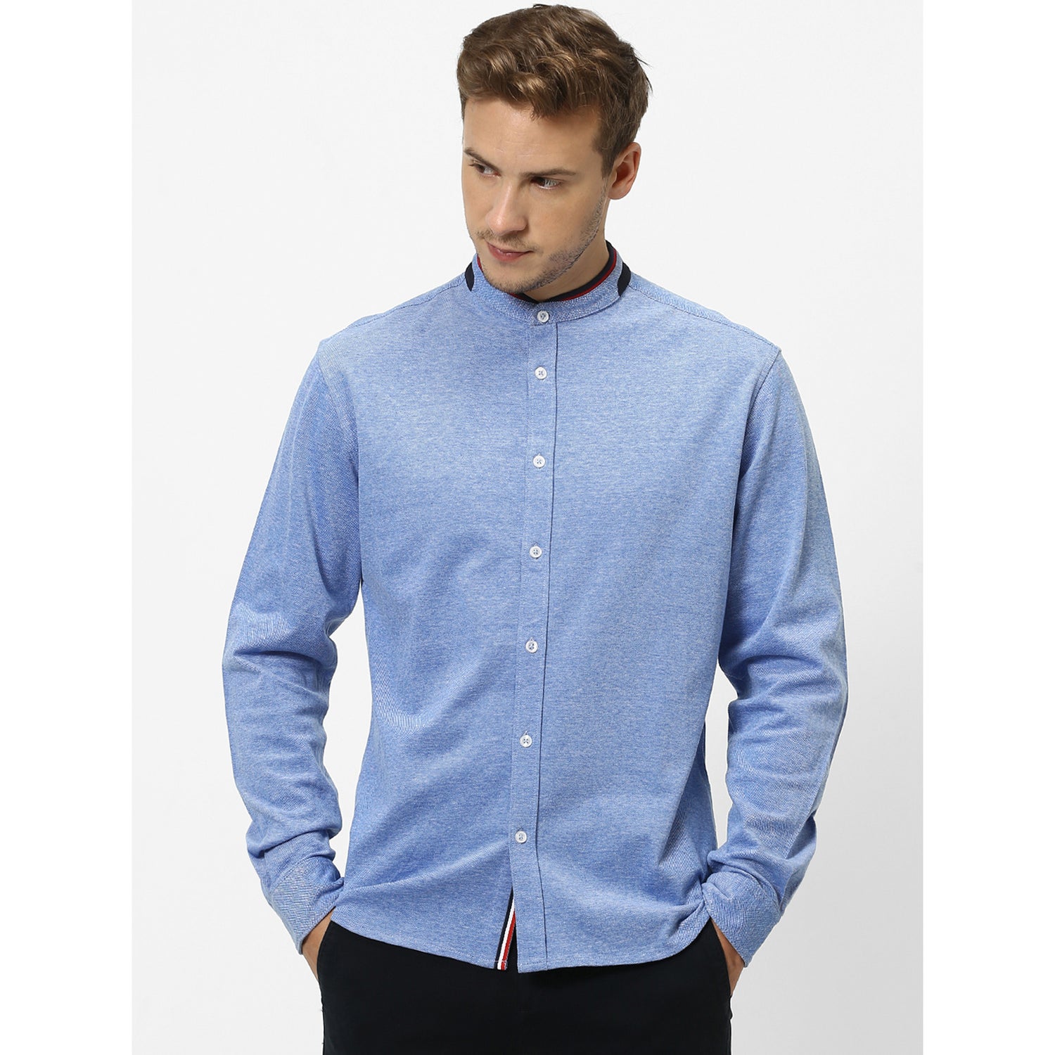Blue Classic Casual Cotton Shirt (RAKNITI)