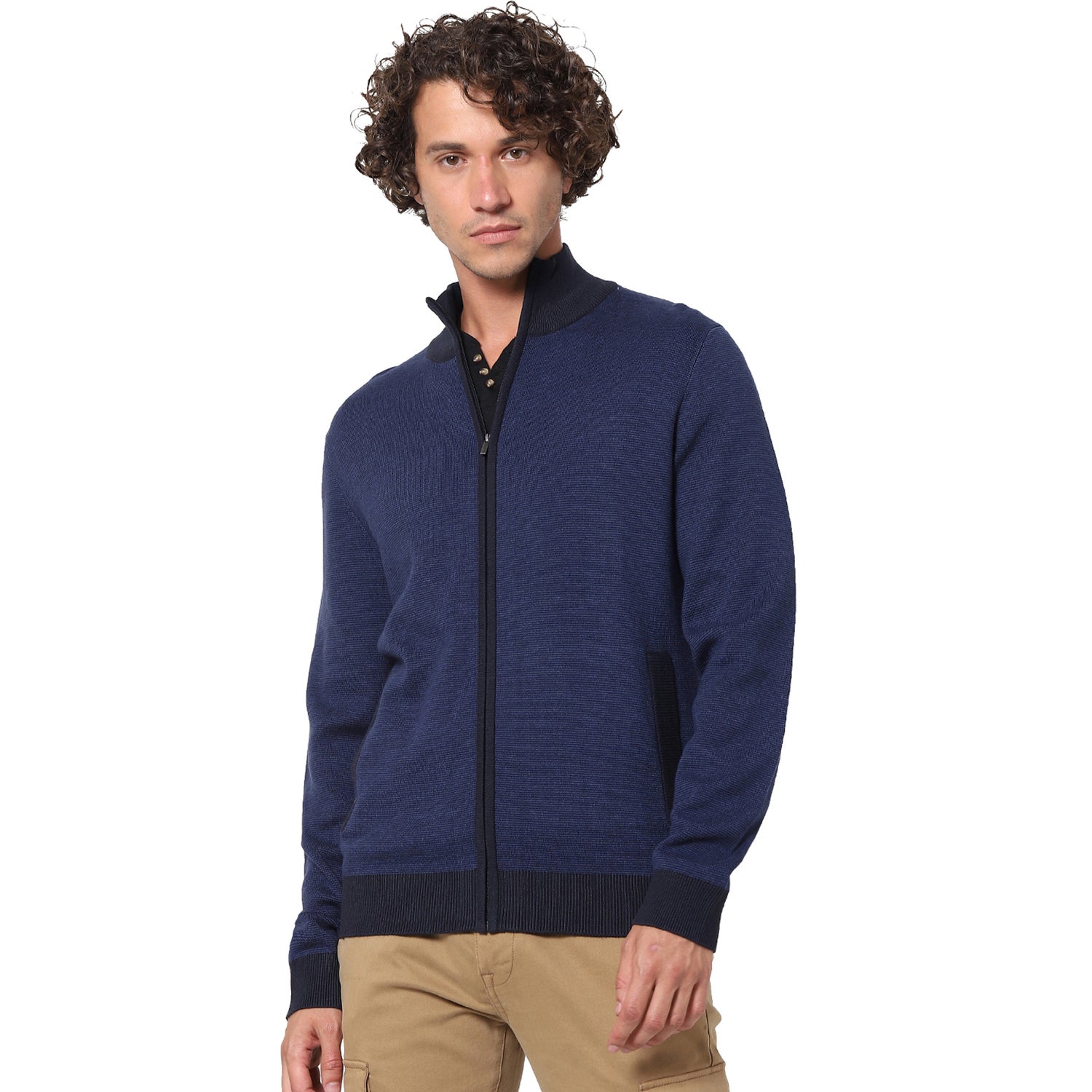 Blue Solid Sweater (SEGILLOU)
