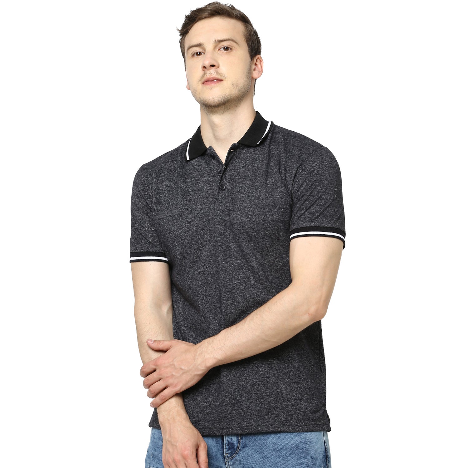 Celio Men's 100% Cotton Black Polo T-Shirt - Tegrindle Black - (Various Sizes)