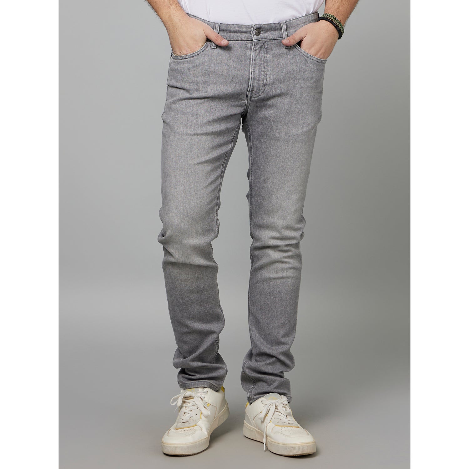 Grey Slim Fit Clean Look Jeans (FOKREYIN25)