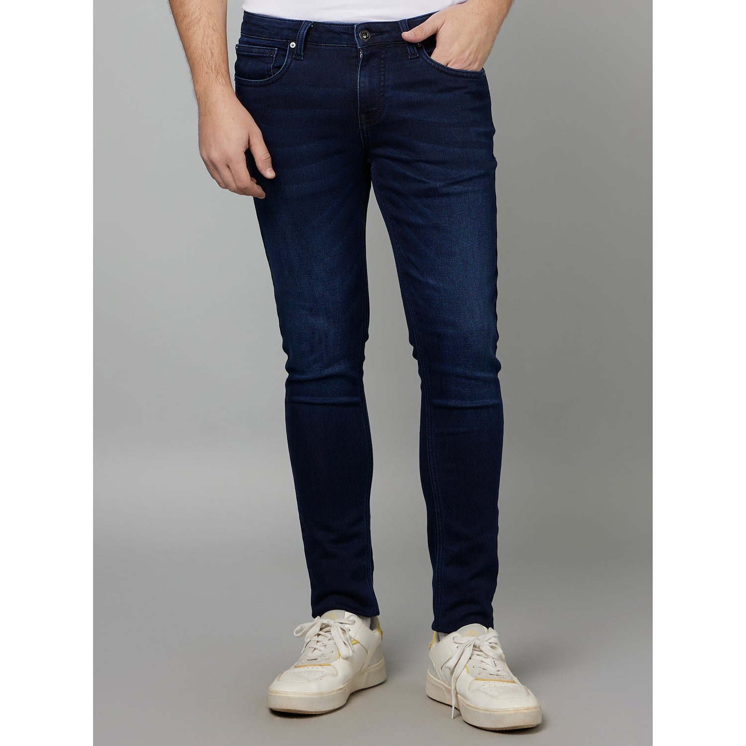 Navy Blue Skinny Fit Clean Look Jeans (FOFIRST45)