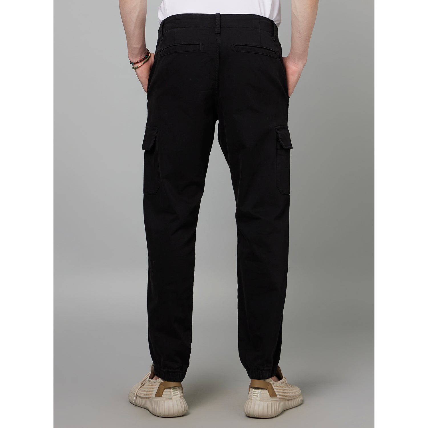 Mid-Rise Classic Plain Cotton Cargo Trousers (SOLYTEIIN)