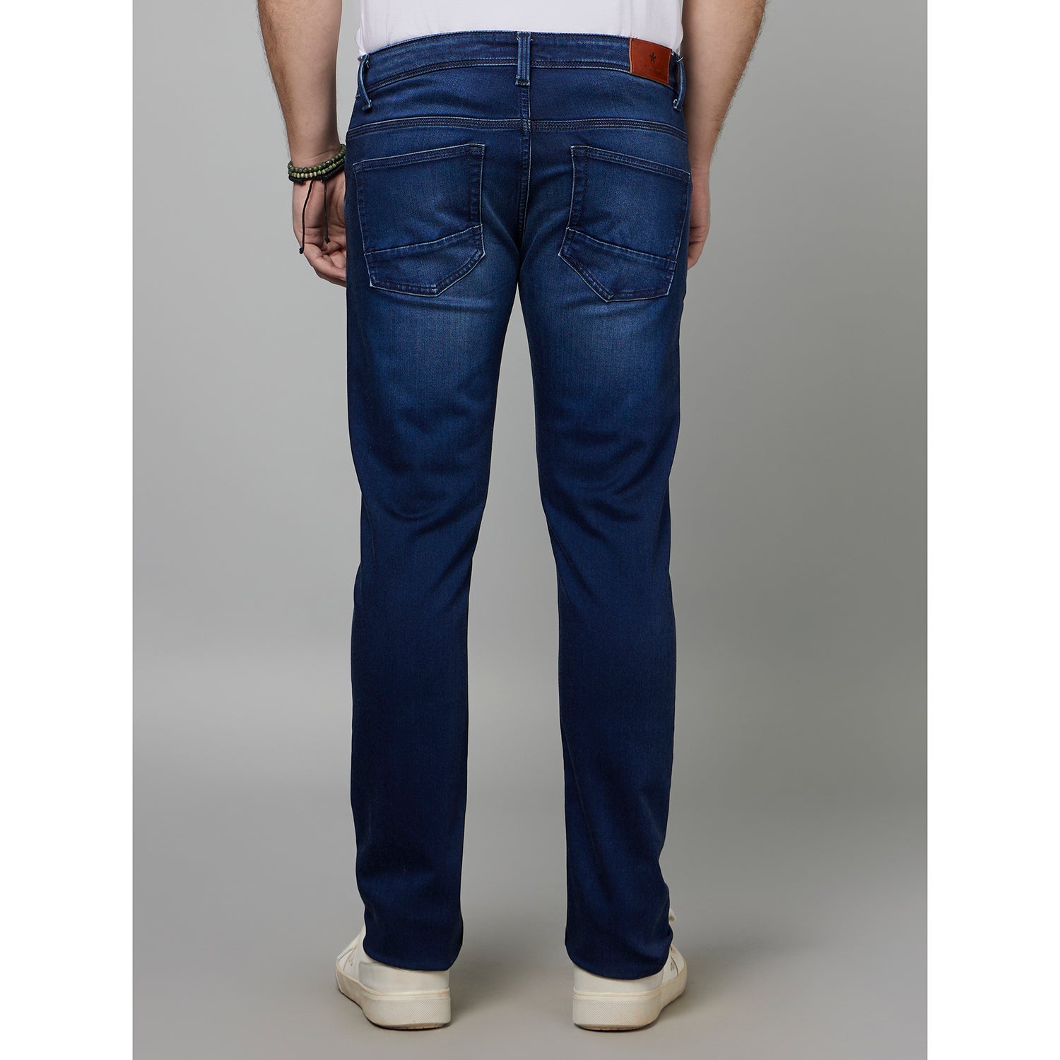 Navy Blue Slim Fit Clean Look Light Fade Jeans (FOMODALSTL)