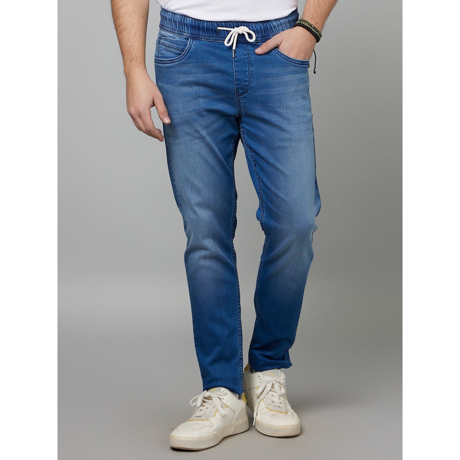 Blue Cotton Light Fade Jean Stretchable Jeans (FOJOGDEN)