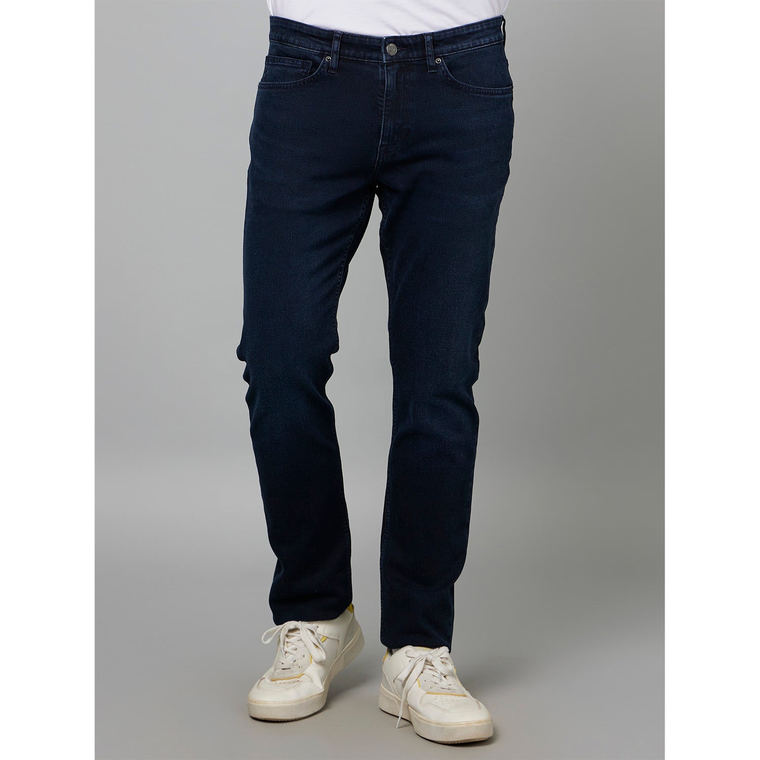 Blue Mid Rise Stretchable Cotton Jeans (FOTWILLSTL)