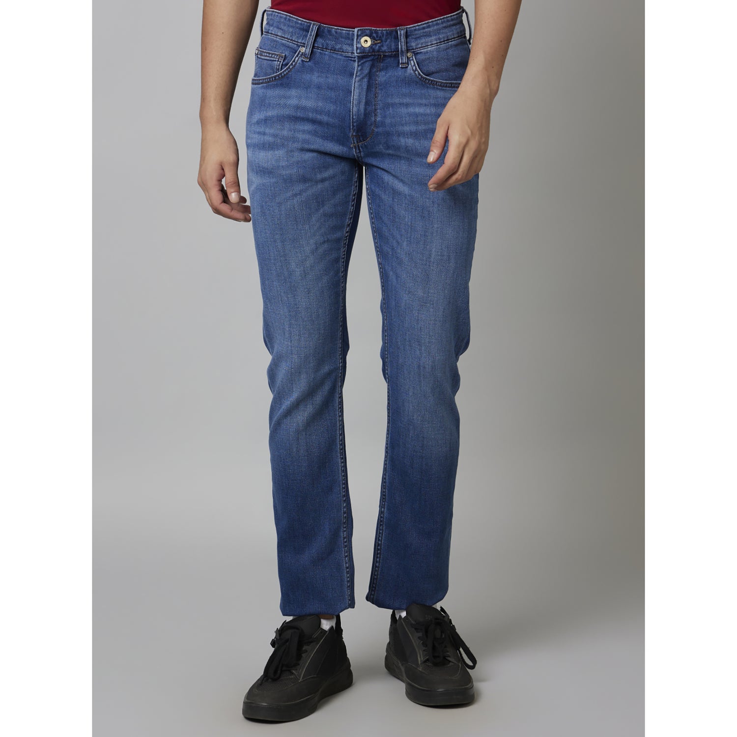 Indigo Solid Cotton Jeans (DOSOFT)