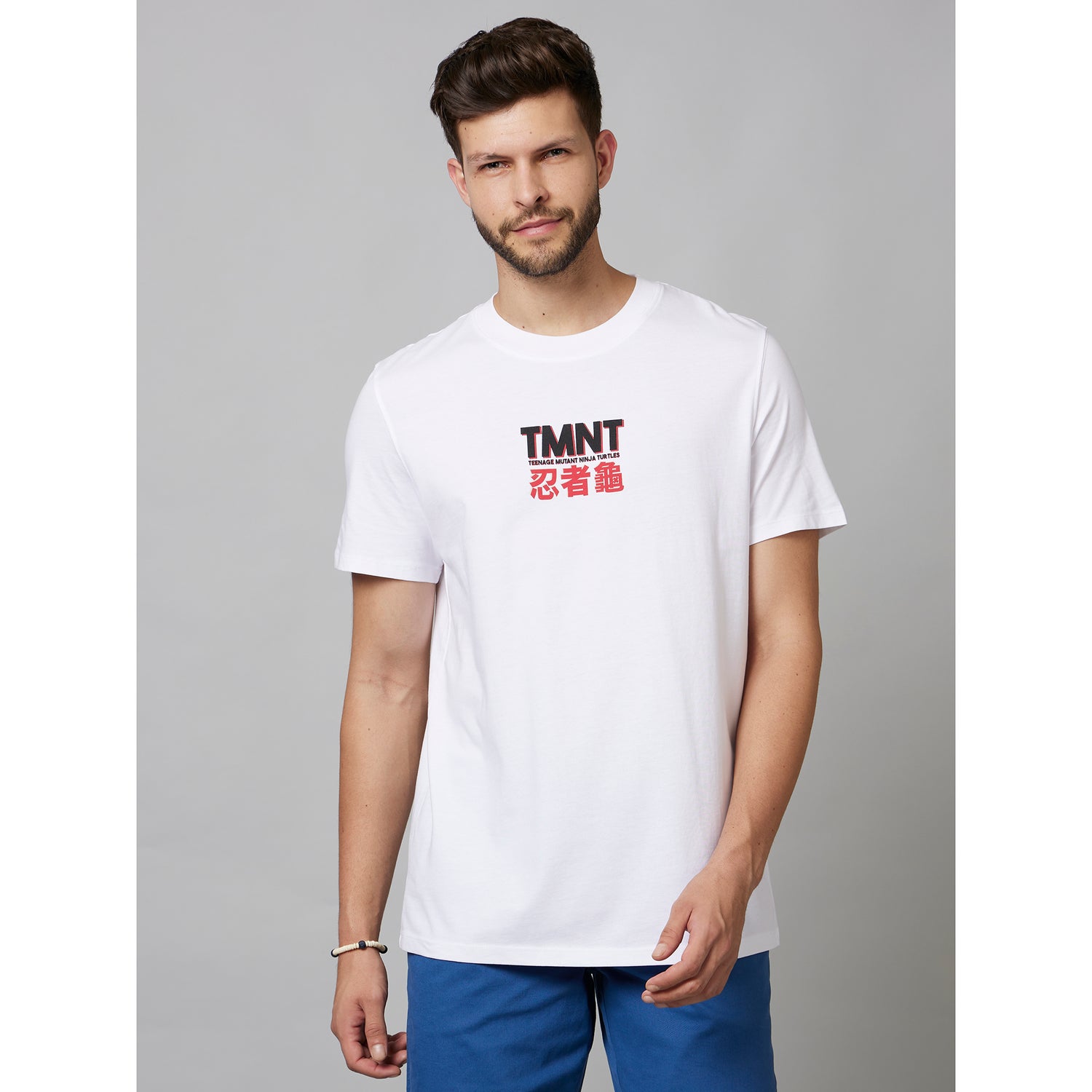 Teenage Mutant Ninja Turtle - Letter White Short Sleeve Cotton T-Shirts (LDETURTLE)