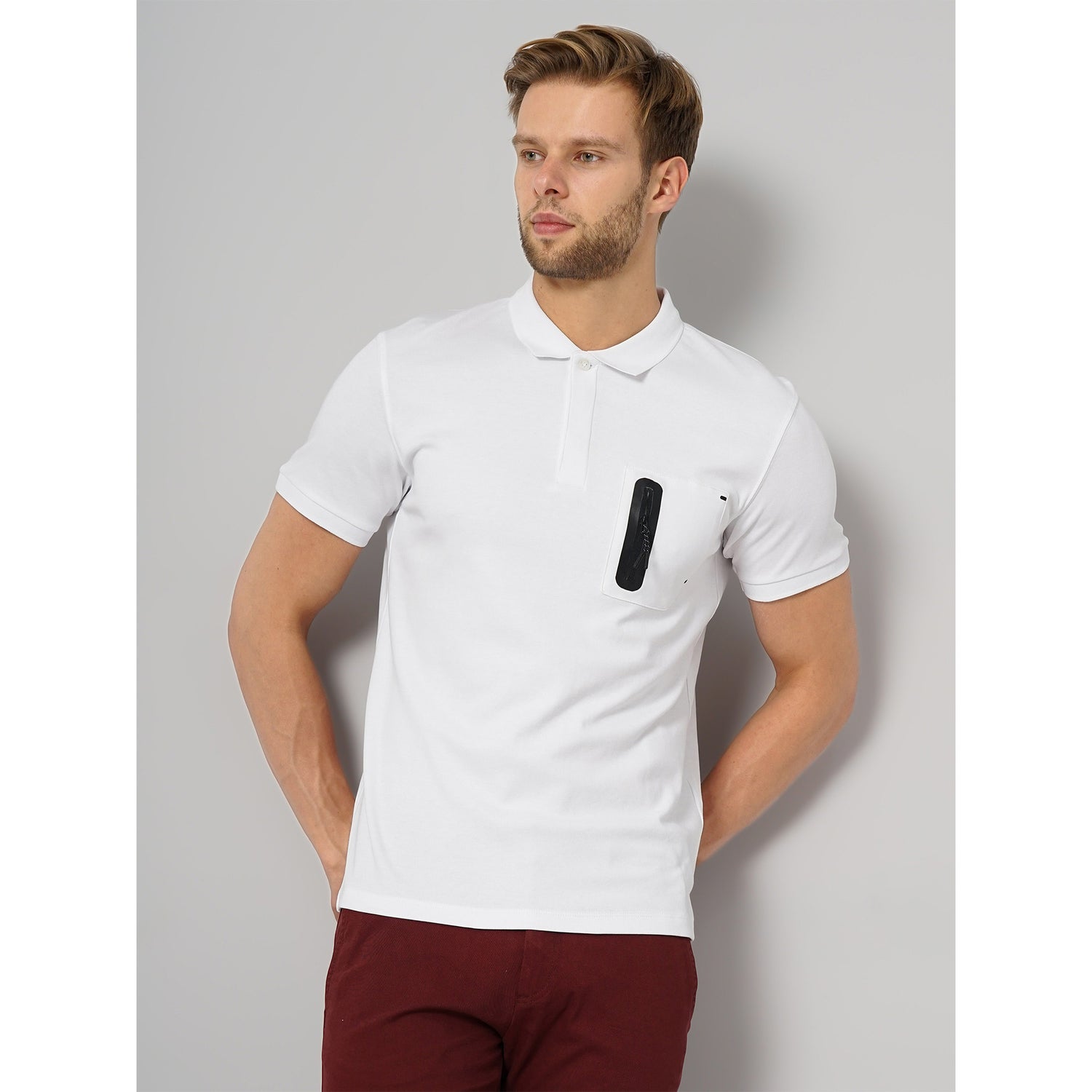 White Solid Cotton T-shirt