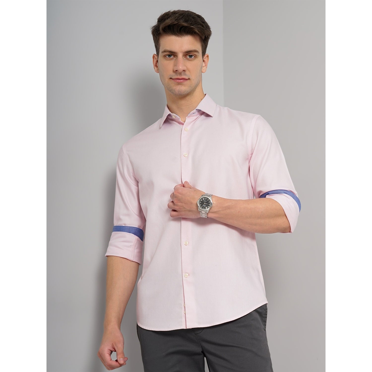 Light Pink Cotton Premium Shirt