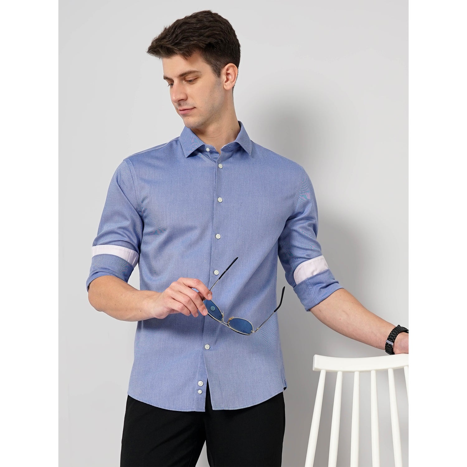 Blue Cotton Premium Shirt