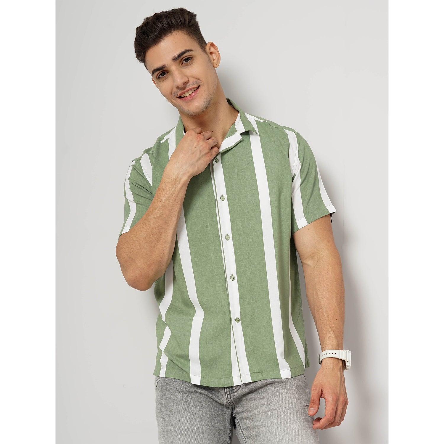 Green Viscose Soft Touch Shirt
