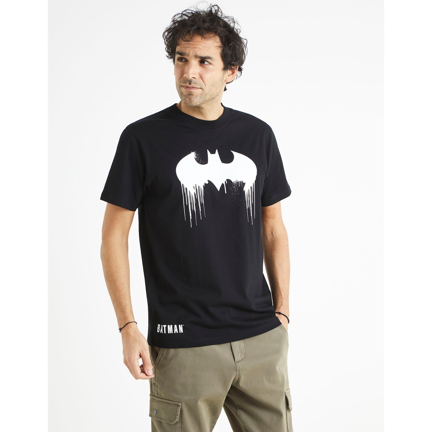 Celio Batman Black Printed Regular Casual T-Shirt - Lbebat7In Black