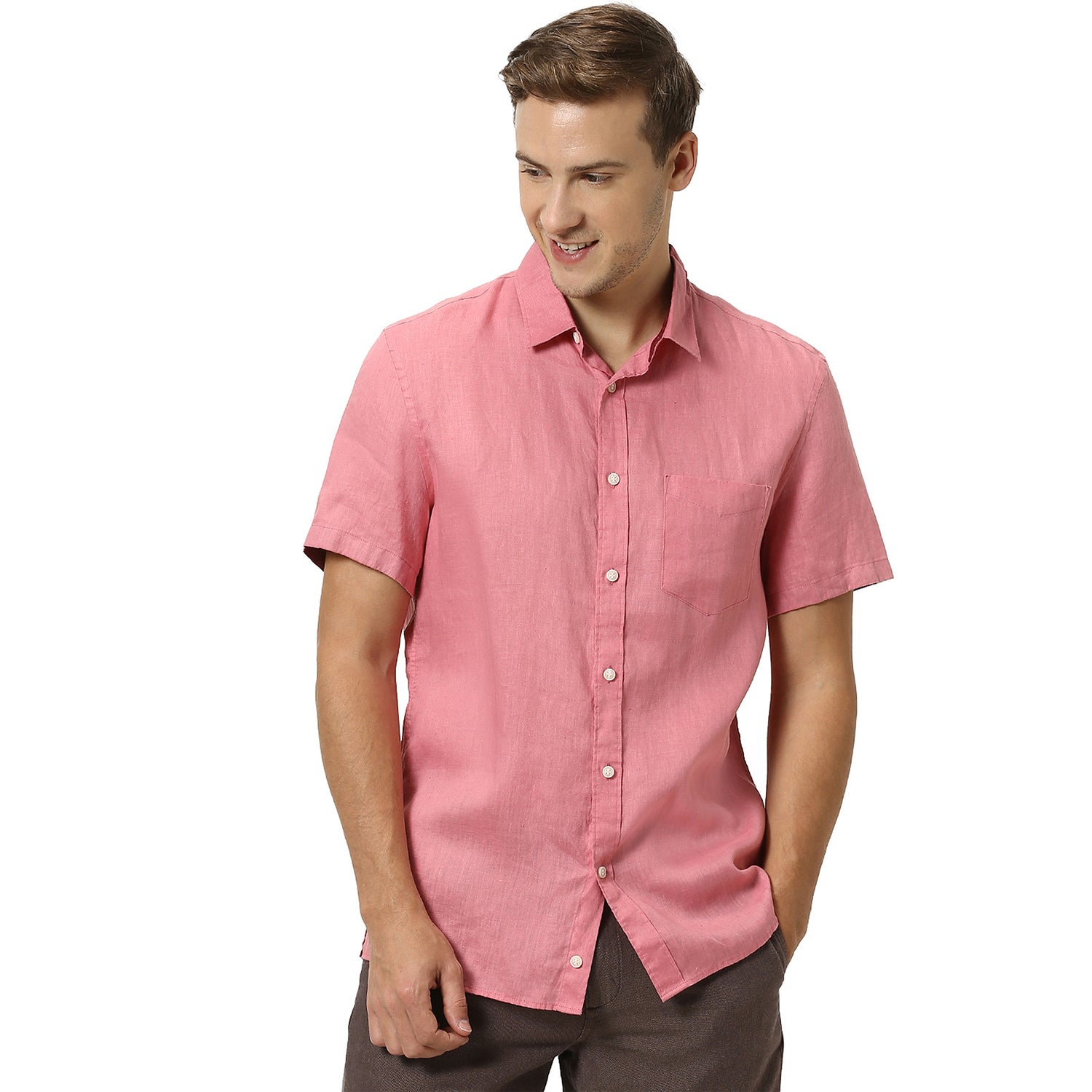 Men's Grey Solid Casual Shirts (RACARA)