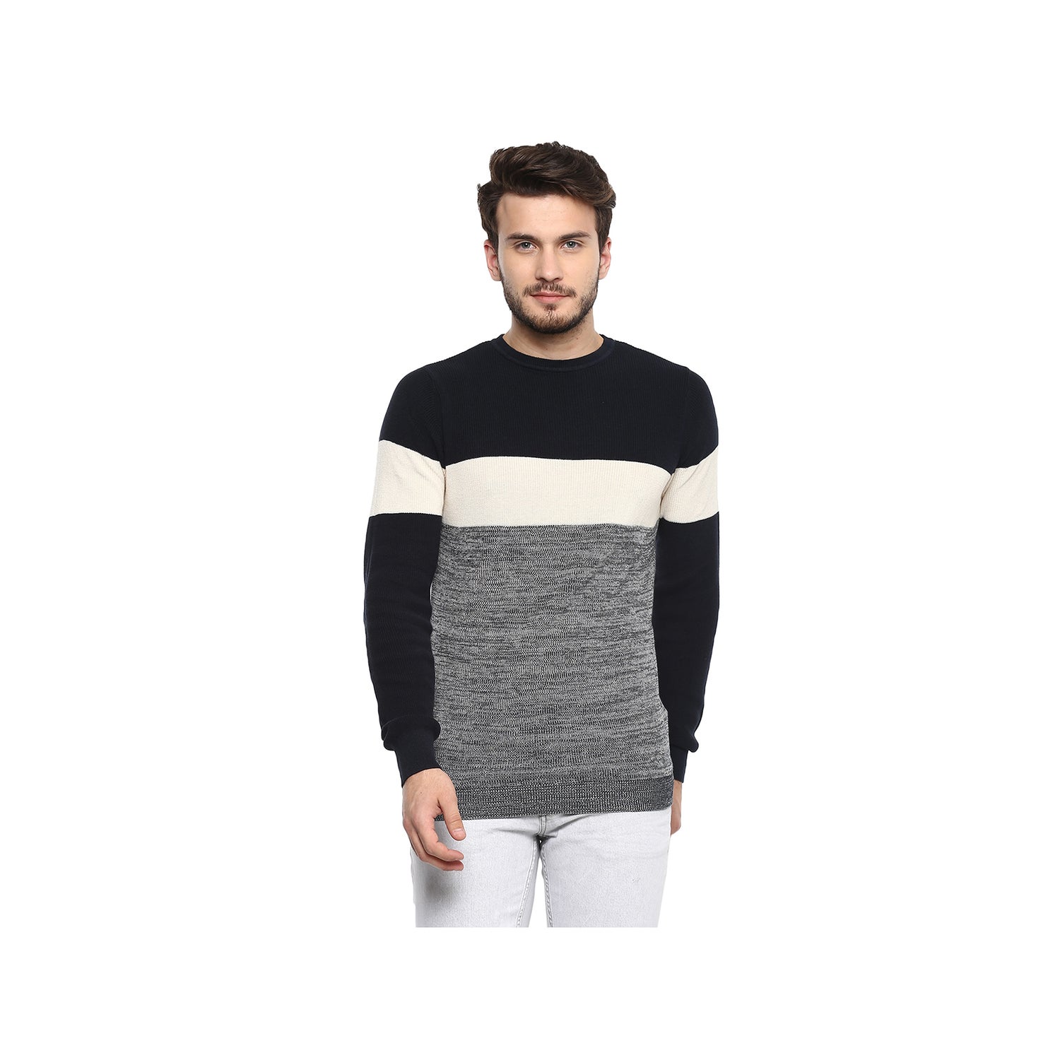 Men's Striped Blue Sweater (GETRIOI)