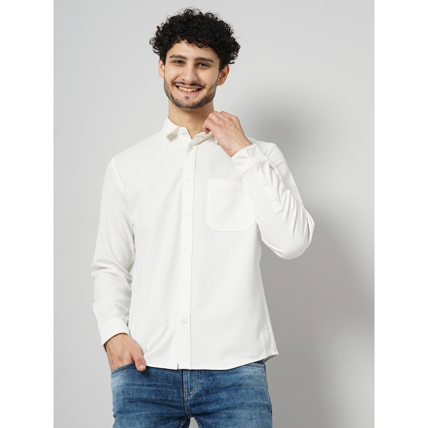 Off-White Viscose Soft Touch Shirt
